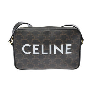 Celine Black Triomphe Canvas Messenger Bag